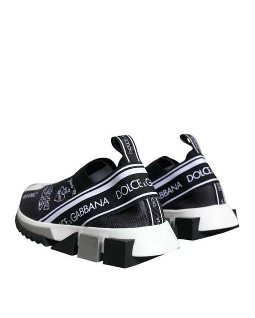 Dolce & Gabbana Multicolor Black White Sorrento Low Top Sneakers Shoes