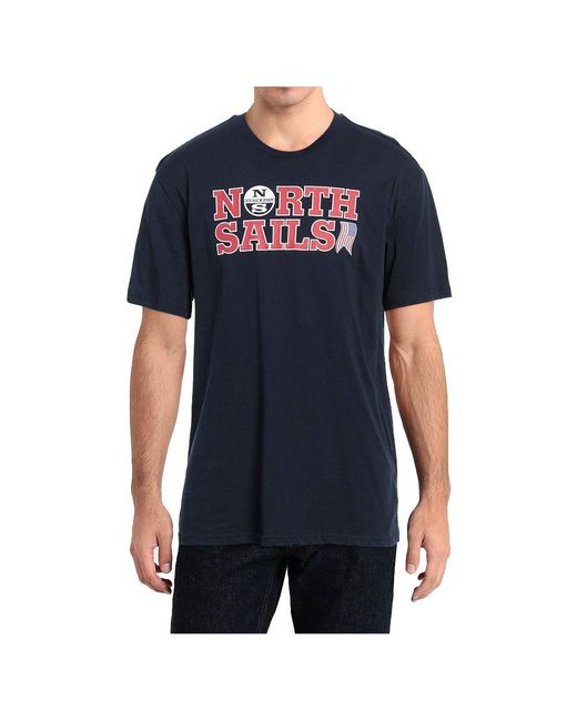 North Sails Blue Cotton T-shirt for men