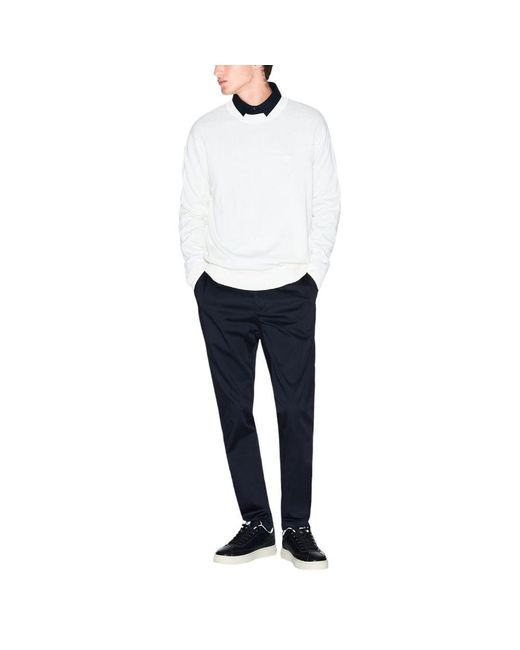 ARMANI EXCHANGE White Cream Viscose Sweatshirt for men