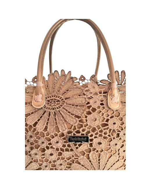 Baldinini Metallic Brown Pu Handbag