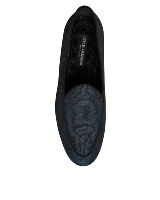 Dolce & Gabbana Black Flats Loafers Dress Shoes for men