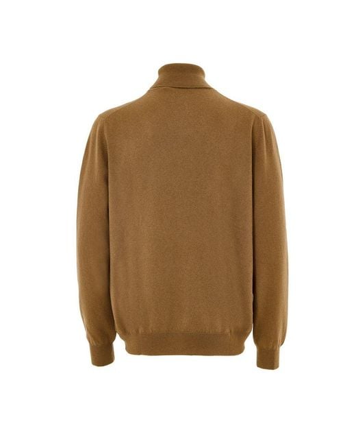 Gran Sasso Brown Wool Turtleneck for men