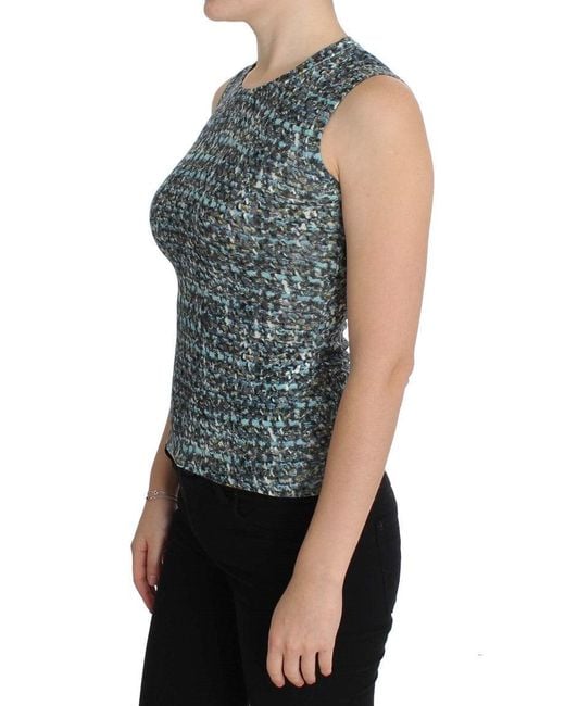 Dolce & Gabbana Dolce Gabbana Blue Wool Sweater Sleeveless Pullover