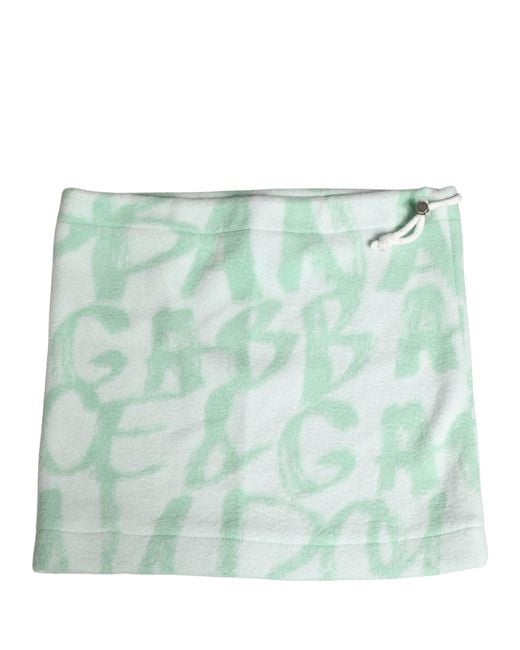 Dolce & Gabbana Green Logo Print Nylon Neck Warmer Hat for men