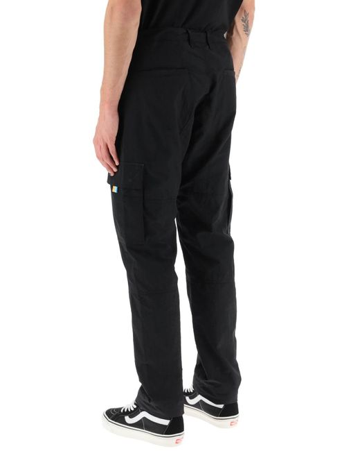 Marcelo Burlon Black Nylon Cargo Pants for men