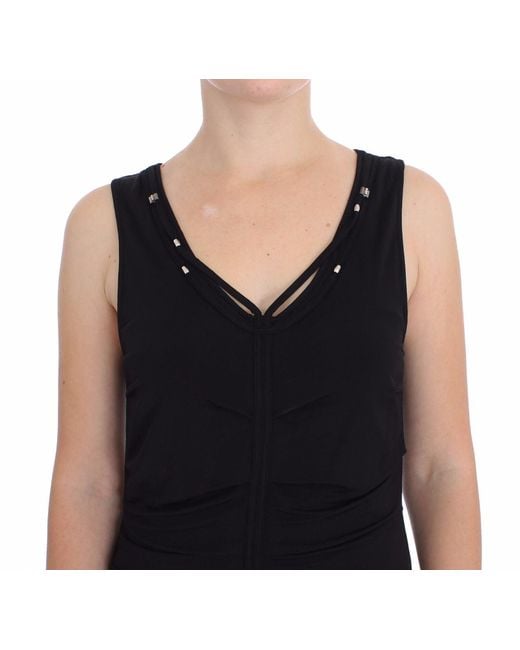 Rocco Barocco Black Stretch Wiggle Pencil Sheath Bodycon Dress