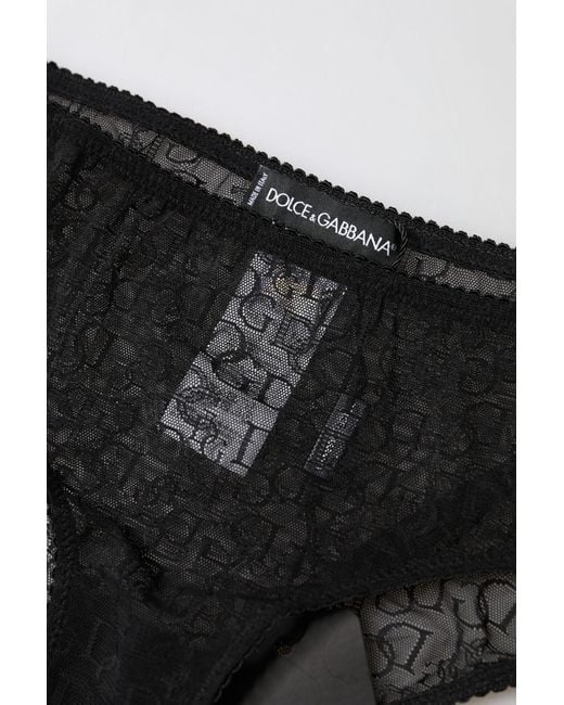 Dolce & Gabbana Black Nylon Stretch Mid Waist Brief Underwear Elastane Clothing