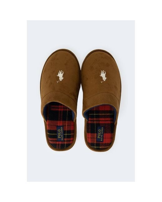 Ralph Lauren Brown Beige Polyester Slippers for men