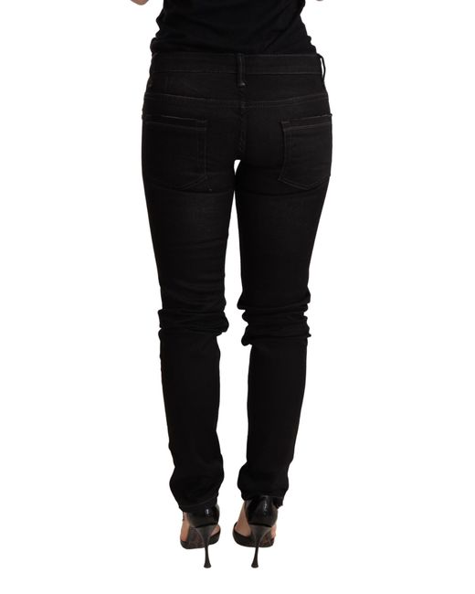 Acht Black Low Waist Skinny Denim Trouser
