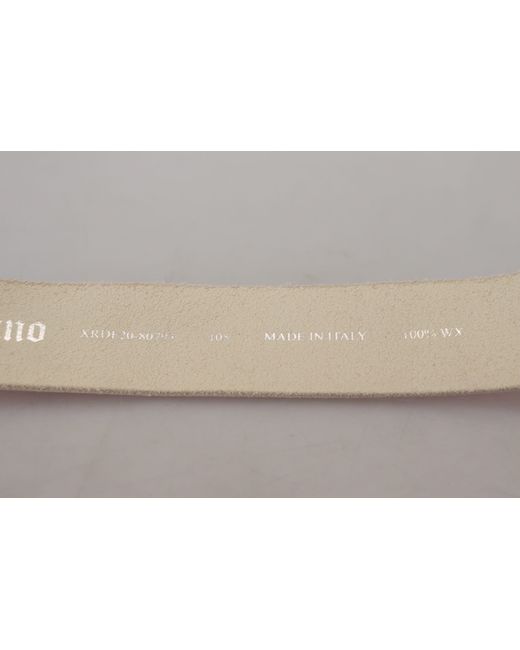 John Galliano Red Pink Leather Letter Logo Round Buckle Waist Belt