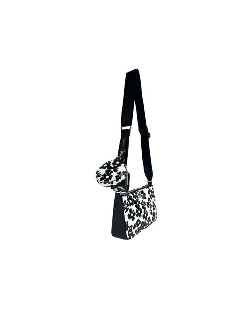 Michael Kors Black Floral Crossbody Tech Attachment Bag Purse