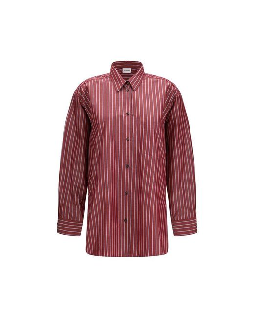 ANDAMANE Red Bordeaux Polyester Pattern Shirt