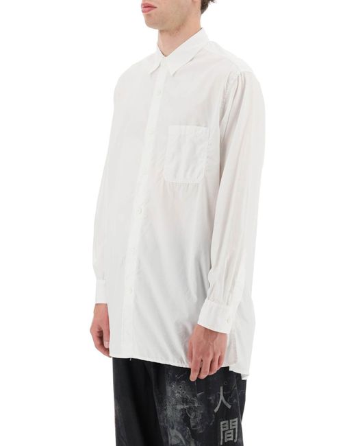Yohji Yamamoto White Classic Cotton Shirt With Pocket for men