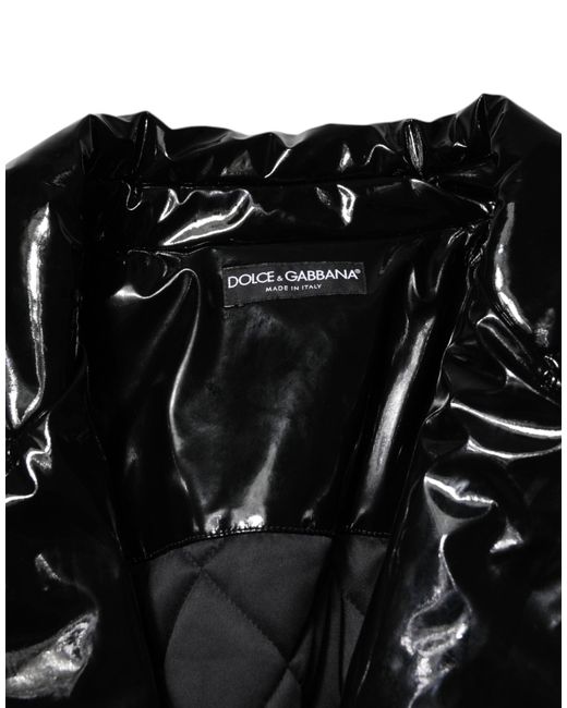 Dolce & Gabbana Black Polyester Button Down Blouson Jacket
