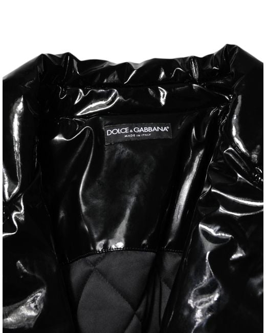 Dolce & Gabbana Black Polyester Button Down Blouson Jacket