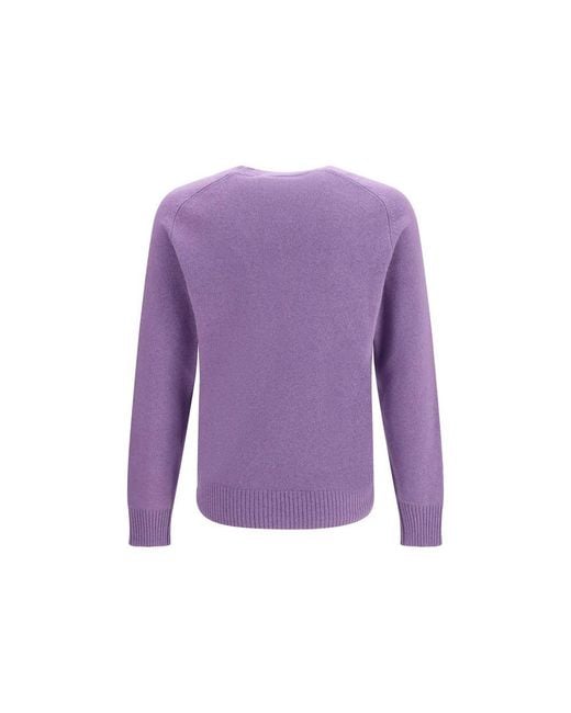Brooksfield Purple Cashmere Sweater for men