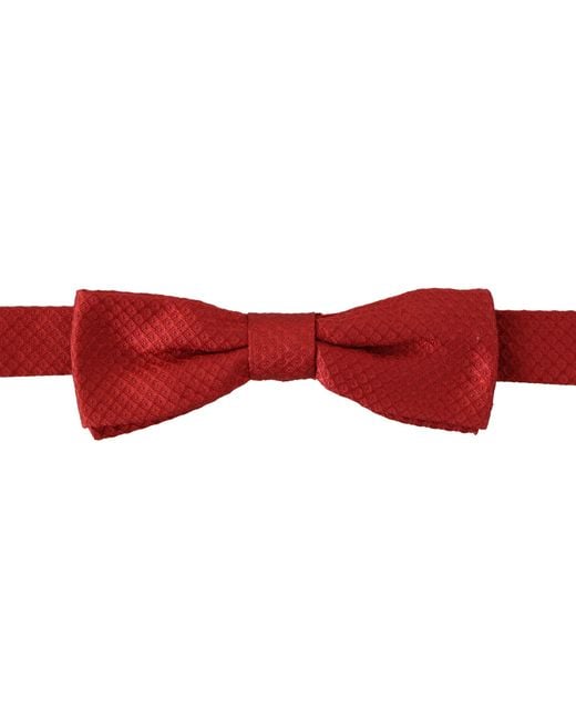 Dolce & Gabbana Red 100% Silk Adjustable Neck Papillon Tie for men