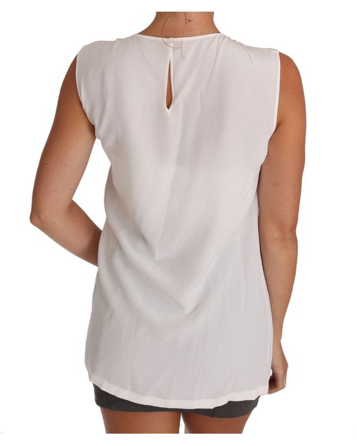 Dolce & Gabbana White Silk I Love Italy Cami T-Shirt