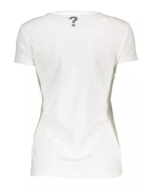 Guess White Cotton Tops & T-shirt