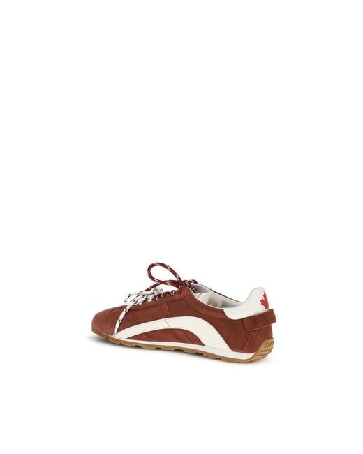 DSquared² Brown Multicolor Calf Leather Bos Taurus Low Top Sneakers for men