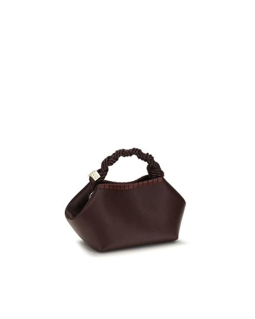 Ganni Brown Recycled Leather Shoulder Bag