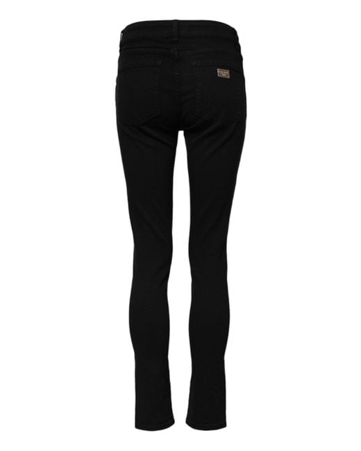 Dolce & Gabbana Black Cotton Skinny Mid Waist Denim Jeans for men