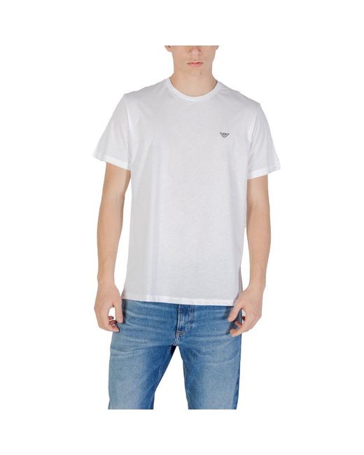 EA7 Blue White Cotton T for men