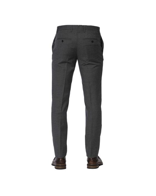Trussardi Black Gray Wool Men Trouser for men