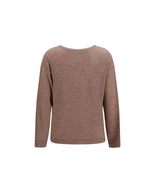 Fabiana Filippi Brown Wool Oves Aries Sweatshirt