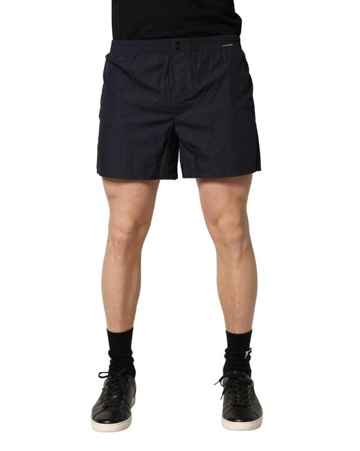 Dolce & Gabbana Black Cotton Elastic Waist Swim Shorts Swimwear for men