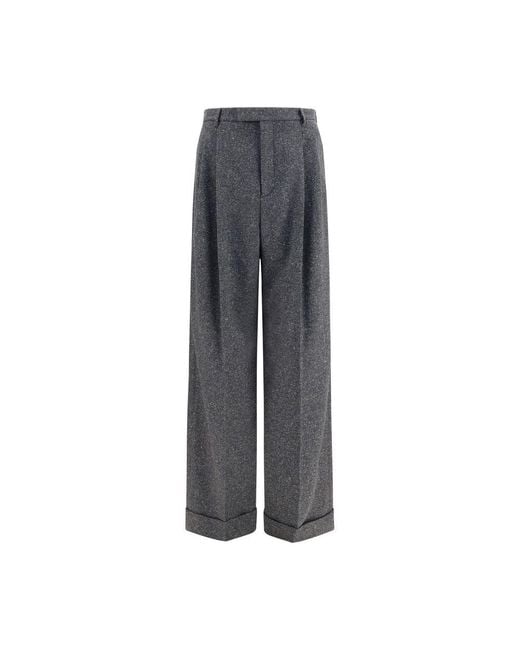 Valentino Garavani Gray Wool Oves Aries Pants for men