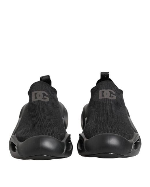 Dolce & Gabbana Black Slip On Wave Low Top Men Sneaker Shoes for men