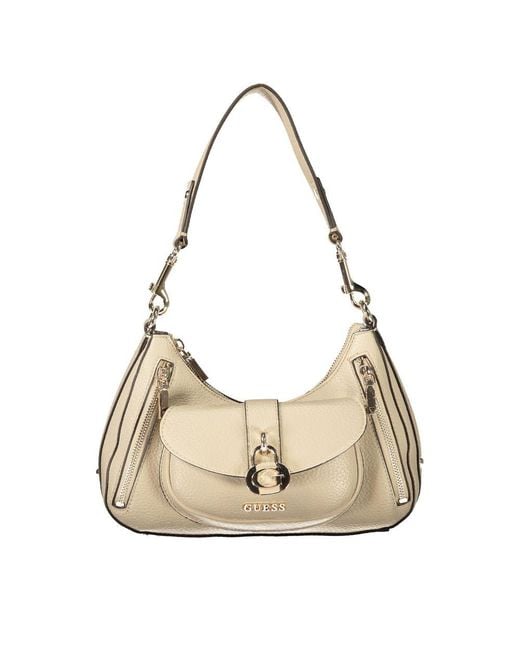 Guess Natural Black Polyurethane 's Handbag