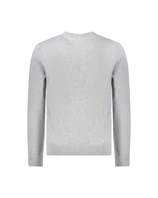 Tommy Hilfiger Gray Crew Neck Sweater Minimalist Logo for men