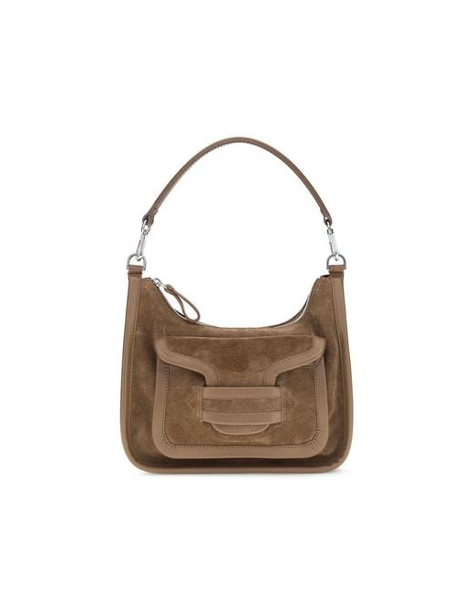 Pierre Hardy Brown Beige Calf Leather Bos Taurus Shoulder Bag