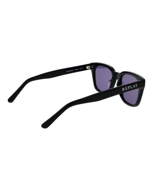 Replay Black Plastic Sunglasses