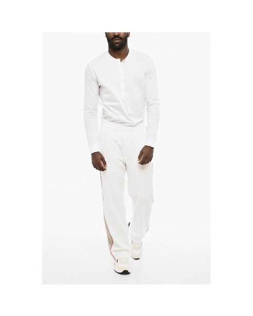 DSquared² White Terry Joggers With Contrasting Side Bands for men