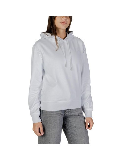 Calvin Klein Gray White Cotton Hoodie