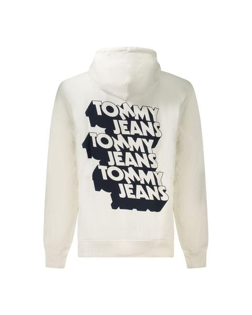 Tommy Hilfiger White Graphic Print Relaxed Fit Hoodie for men