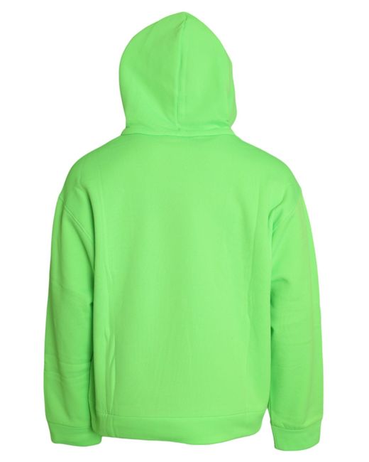 Dolce & Gabbana Green Neon Hooded Top Pullover Sweater for men