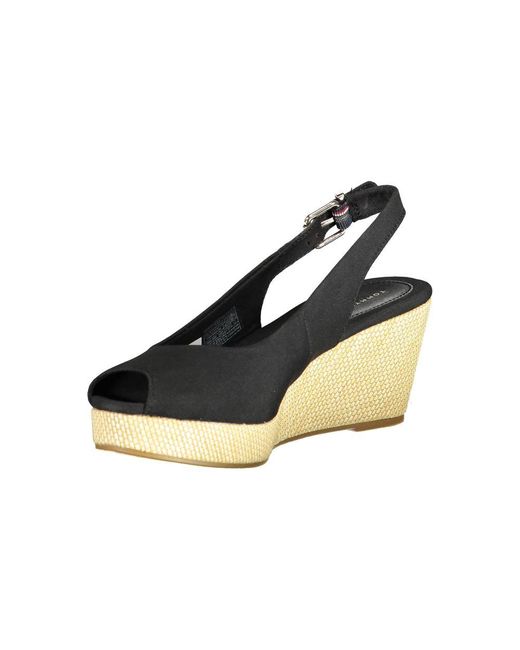 Tommy Hilfiger Multicolor Black Cotton Sandal