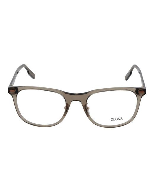 Zegna White Brown Acetate Glasses (frames) for men