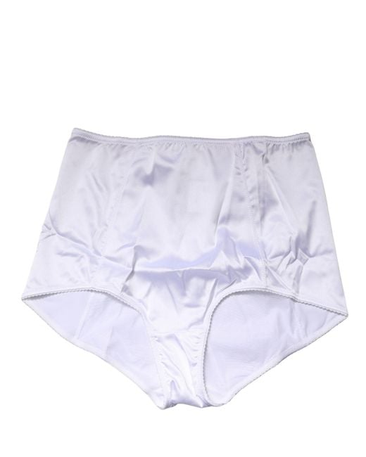Dolce & Gabbana Blue White Silk Blend High Waist Girdle Panty Underwear