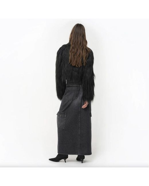 Pinko Gray Cotton Skirt
