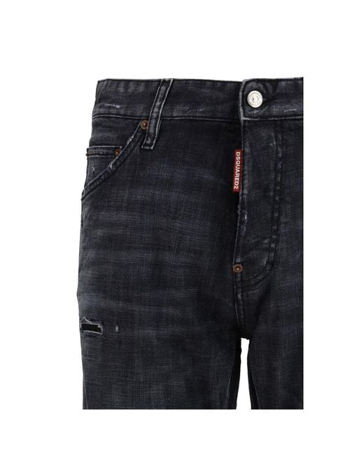 DSquared² Blue Black Cotton Jeans Denim for men