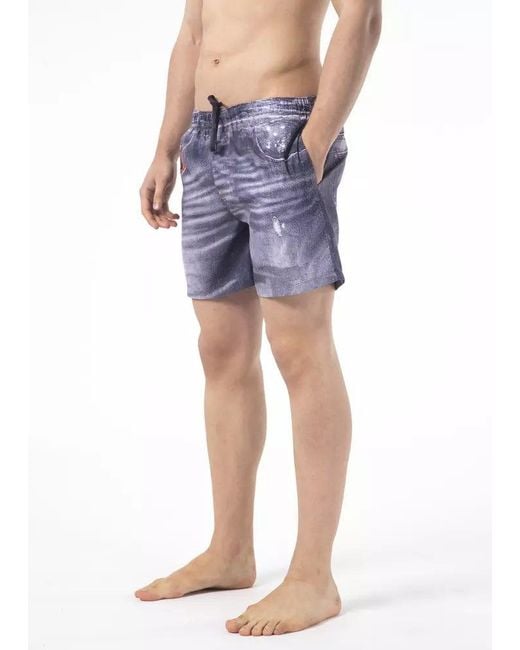 Just Cavalli Blue Polyester Swim Short for men