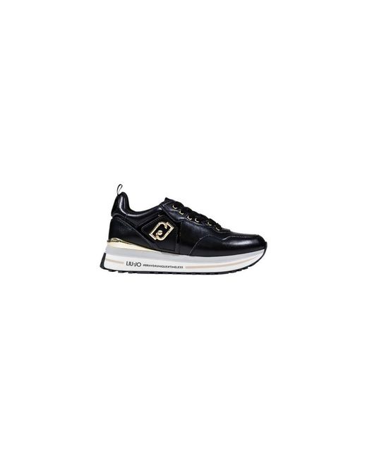 Liu Jo Black Artificial Leather Platform Sneakers