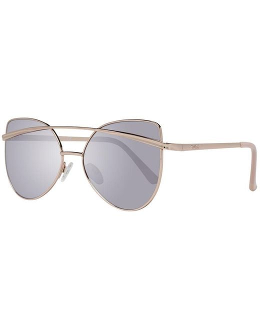 Guess Gray Rose Gold Metal Sunglasses