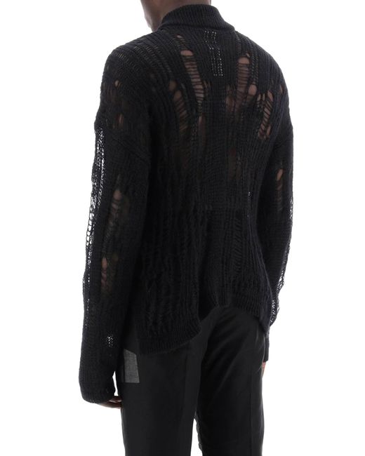 Rick Owens Black Tommy Lupetto Oversized Knit for men