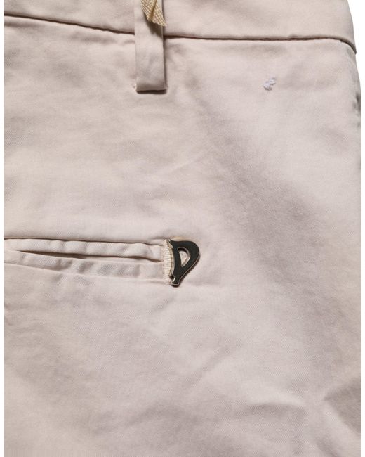 Dondup Natural Beige Low Waist Tapered Cropped Trousers Pants